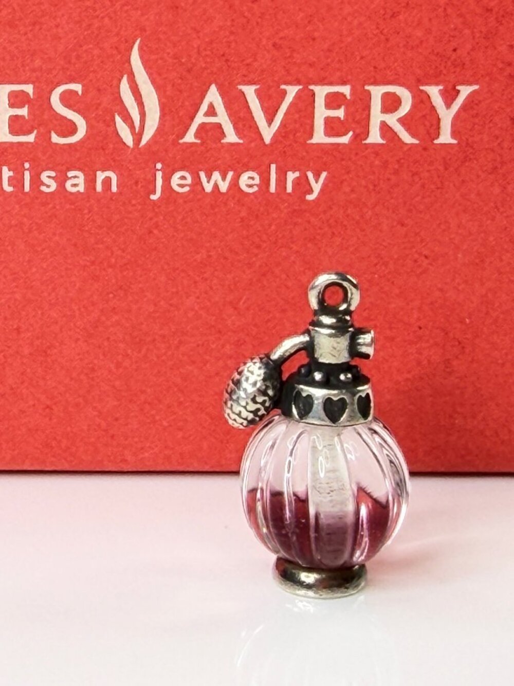 James Avery Sterling "Love Potion Pink" Art Glass Perfume Bottle Charm JR2180